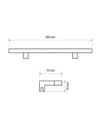 LED zrcadlové světlo 80cm, LED 12W/1200lm/4000K,QTEC Q-321B, černá