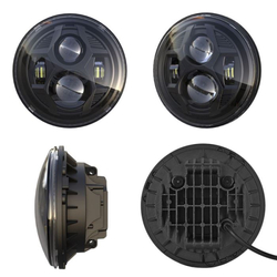 LED přední hlavní světlomety 7” 9-16V/45W (sada) DOT SAE HL (černé)