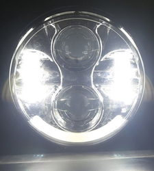 LED přední hlavní světlomet 5,75” s DRL 9-16V, 40W, DOT SAE, E9