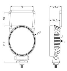 Pracovní hledací LED světlo s magnetem 10-30V/24W rozptylné, l:92mm