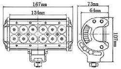 Pracovní světlo LED rampa 7”, 10-30V/36W l=16,7cm