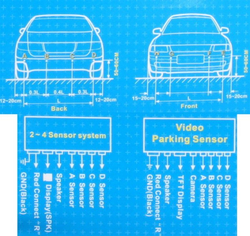 Parkovací alarm KQLD01 se 4 senzory, LED displej, bílé senzory