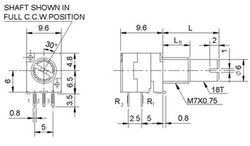 10k/N x2, WH9011A , hřídel 6x15mm, potenciometr otočný tandemový