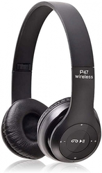 Bluetooth bezdrátová sluchátka P47 černé
