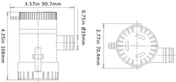 Ponorné čerpadlo do lodi JK1-G750-01 - 12V, 750GPH, bilge pump