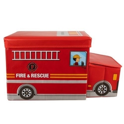 Box na hračky hasičské auto 53 x 26 x 31,5 cm Kruzzel