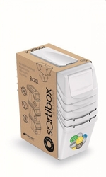 Sada 3 odpadkových košů SORTIBOX I bílá, objem 3x20L