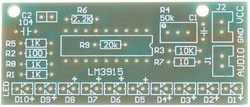 Indikátor vybuzení 10x LED 2x5mm, STAVEBNICE