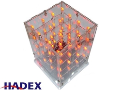 Světelná krychle LED 3D 4x4x4 dvoubarevná LED, STAVEBNICE