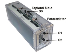 Digitální hodiny LED- modré s teploměrem a reproduktorem STAVEBNICE