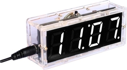 Digitální hodiny LED- bílé s teploměrem a reproduktorem STAVEBNICE