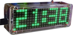 Digitální hodiny LED matrix s teploměrem - zelené, STAVEBNICE