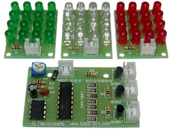 Stroboskop 12V s trojicí desek, celkem 48LED, STAVEBNICE