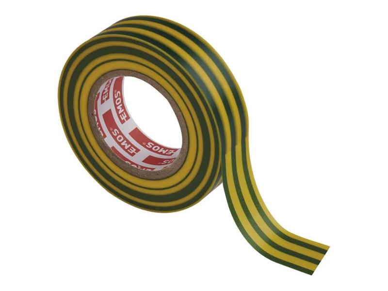 Páska izolační PVC 19mm/20m zelenožlutá EMOS 1ks