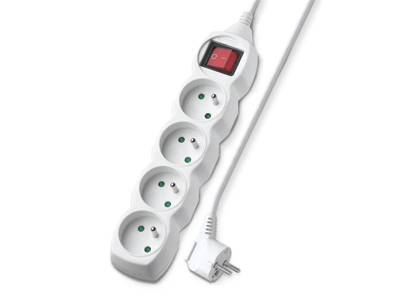 Prodlužovací kabel 4 zásuvky  3m GETI GEC43S s vypínačem