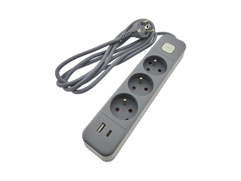 Prodlužovací kabel 3 zásuvky 2m QTECQ-417F s vypínačem