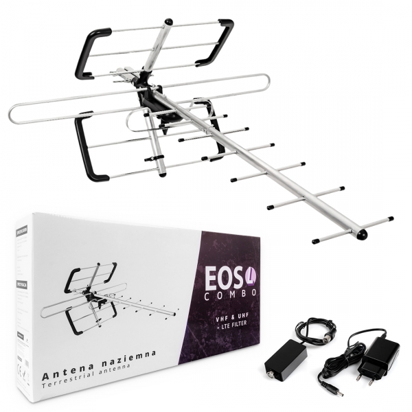 Antena DVB-T Spacetronik EOS L Combo Black Aktywna
