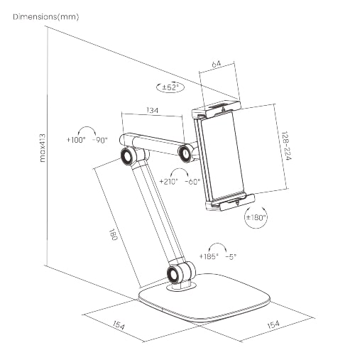 Stolní stojan na tablet SPP-122B, černý