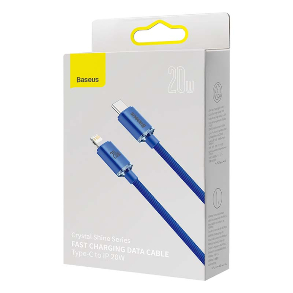 Baseus Crystal kabel USB-C na Lightning, 20W, 1,2 m (modrý)